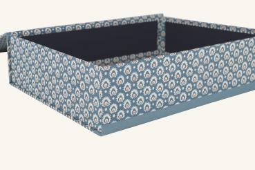 Elegant archive box with linen edges in light blue